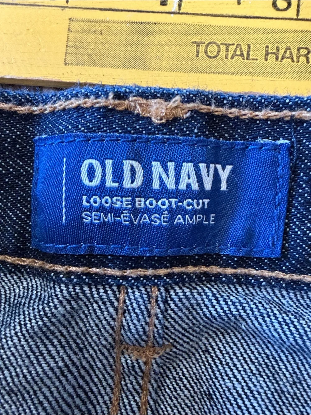 NWOT Old Navy Loose Boot-Cut Jeans Dark Rinse Adjustable Waist Boys size 10